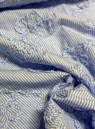 blue striped 3D flower - cotton