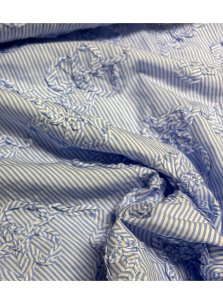 blue striped 3D flower - cotton