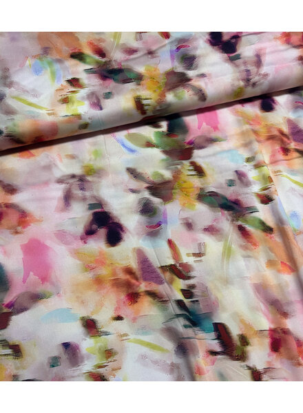 Madeline pink blurred blossom - viscose with silk touch