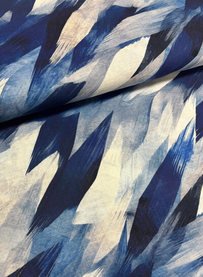 Swafing adria blue - linen cotton mix