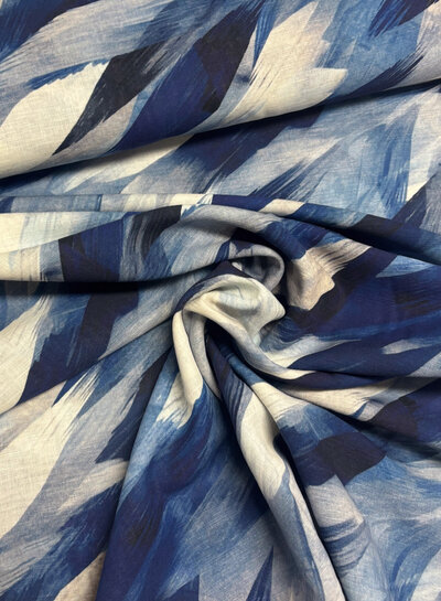 Swafing adria blue - linen cotton mix