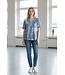 Swafing blauw broderie tie dye - geschulpte rand - katoen
