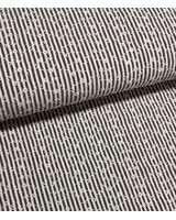 donkergrijs streepjes en bloemetjes broderie - viscose mix