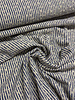 Navy stripes and floral embroidery - viscose mix