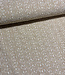 taupe streepjes en bloemetjes broderie - viscose mix
