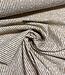 taupe streepjes en bloemetjes broderie - viscose mix