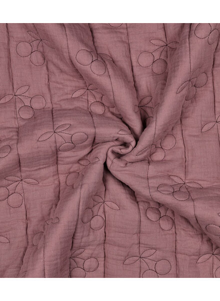 double gauze matelassé double face - pink cherries