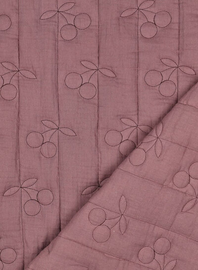 double gauze matelassé double face - roze kersen