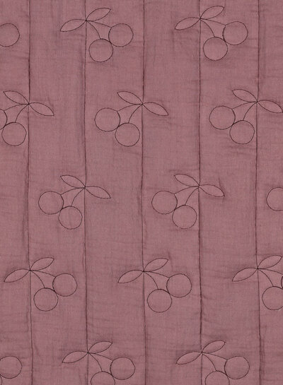 double gauze matelassé double face - roze kersen
