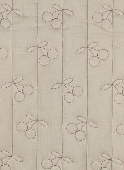 double gauze matelassé double face - ecru cherry