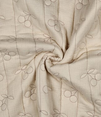 double gauze matelassé double face - ecru cherry