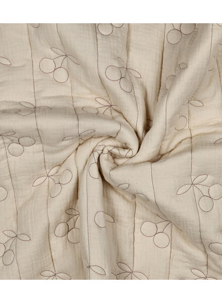 double gauze matelassé double face - ecru cherry