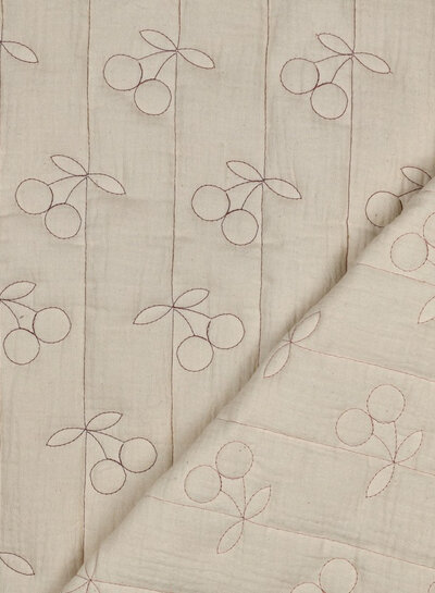 double gauze matelassé double face - ecru cherry