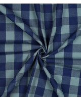 yarn dyed katoen - checks - blauw mint