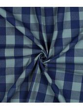 yarn dyed katoen - checks - blauw mint