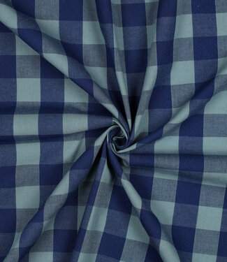 yarn dyed cotton - checks - blue mint