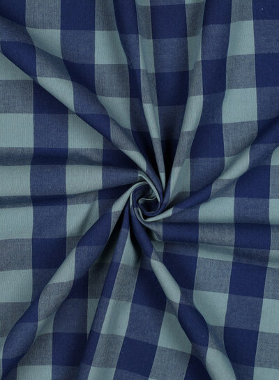 yarn dyed cotton - checks - blue mint