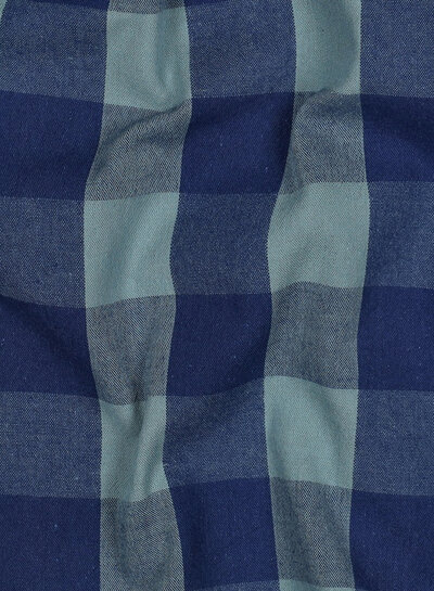 yarn dyed katoen - checks - blauw mint