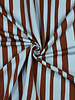 light blue and brown stripes - GOTS French Terry
