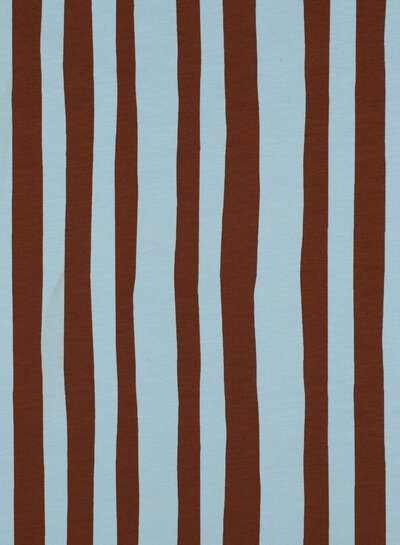 light blue and brown stripes - GOTS French Terry