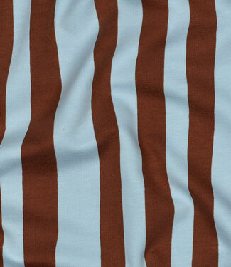 light blue and brown stripes - GOTS French Terry