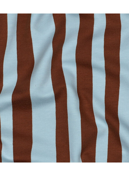 light blue and brown stripes - GOTS French Terry