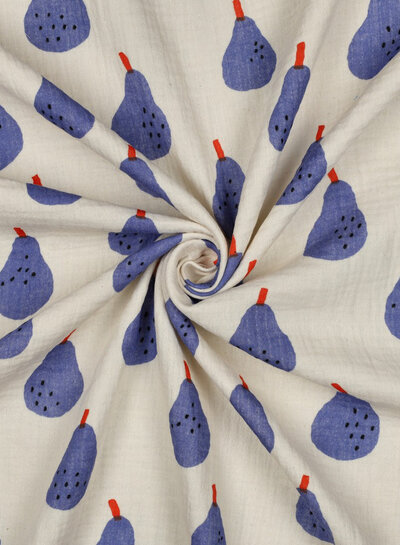 double gauze blue pears