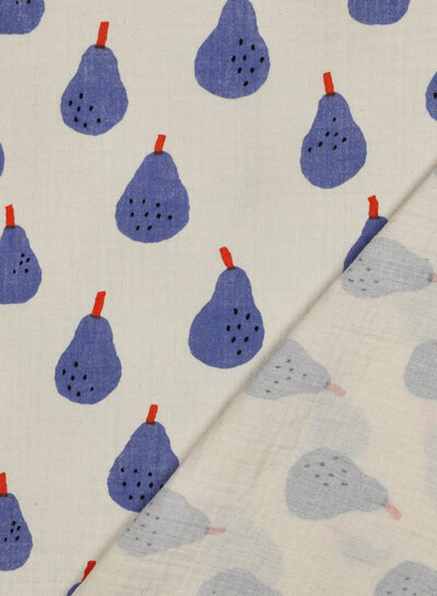 double gauze blue pears