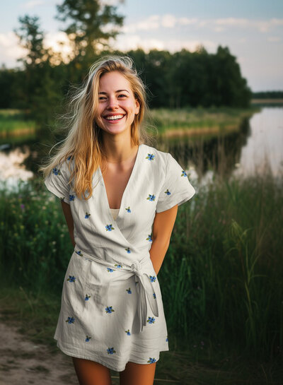 double gauze stitched and embroidered