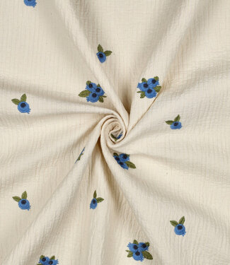double gauze stitched and embroidered
