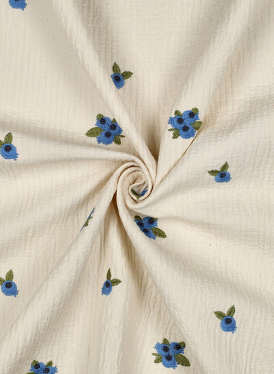 double gauze stitched and embroidered