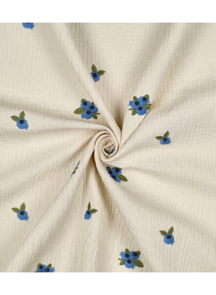 double gauze stitched and embroidered