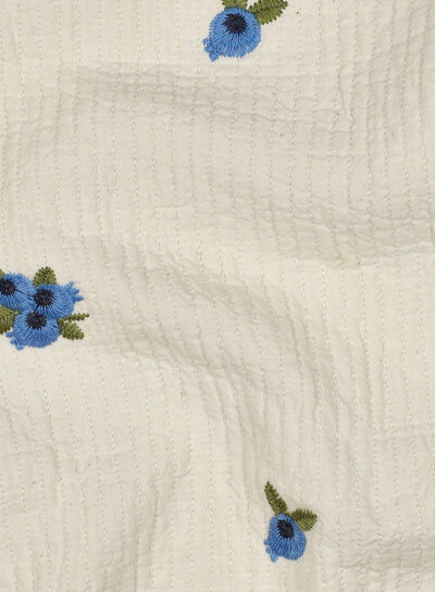 double gauze stitched and embroidered