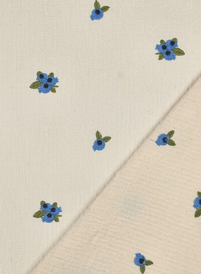 double gauze stitched and embroidered