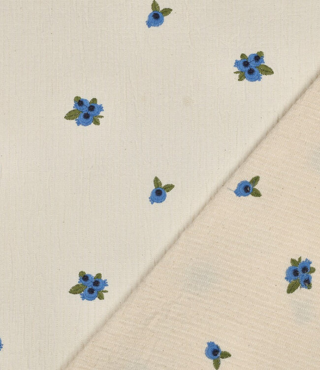 double gauze stitched and embroidered