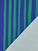 green and cobalt blue stripes - GOTS French terry