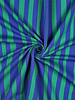 green and cobalt blue stripes - GOTS French terry