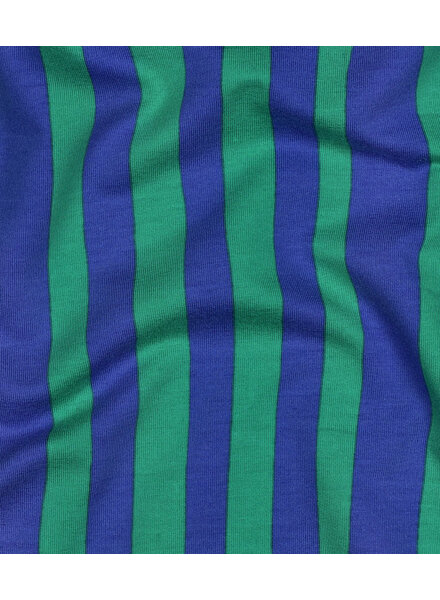 groen en kobaltblauwe strepen - GOTS french terry