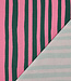groen en roze strepen - GOTS french terry