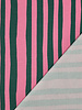 green and pink stripes - GOTS French Terry