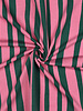 green and pink stripes - GOTS French Terry