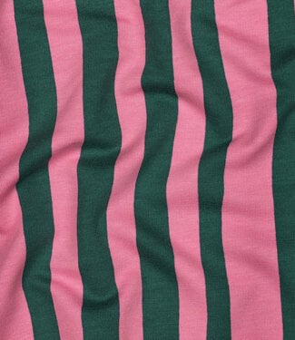 green and pink stripes - GOTS French Terry