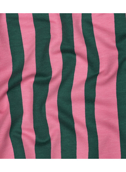 groen en roze strepen - GOTS french terry