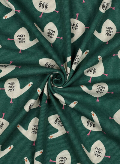 geeze - prachtige ribtricot GOTS - groen