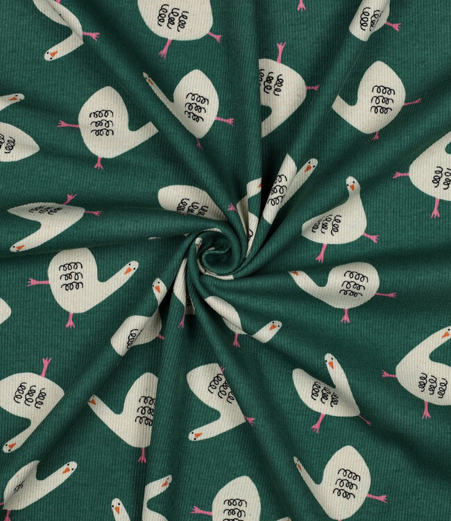 geeze - prachtige ribtricot GOTS - groen