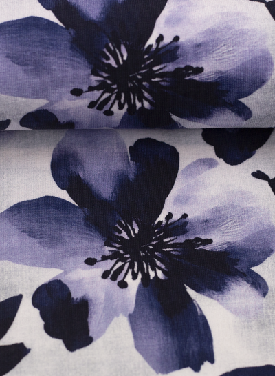 Swafing blue flowers - French Terry