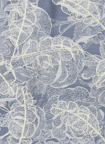 blue embroidered flowers thin jacquard