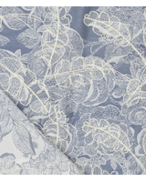 blauw geborduurde bloemen dunne jacquard