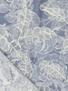 blue embroidered flowers thin jacquard