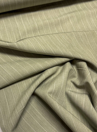 mintgroen pin stripe - soepelvallende gabardine